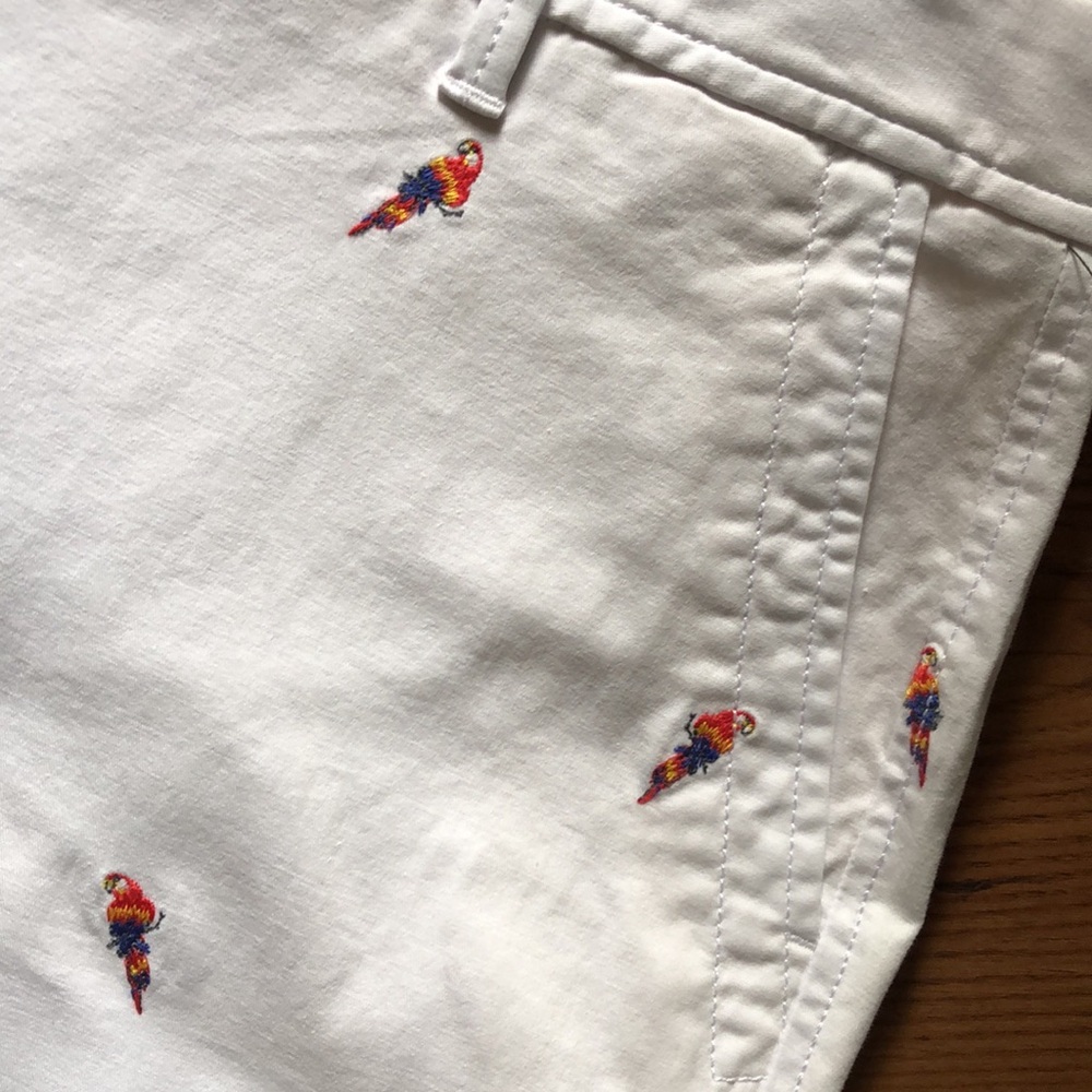 NWT Talbots parrot embroidered relaxed chino ankle length cuffed pants Size 8P - Picture 3 of 10